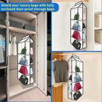 Purse Organizer for Closet, with Zippered-Dustproof, Purse Organizer, Designed for Oversized Wallets & Holds 8-16 Purses, Han