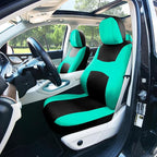 FH Group Front Set Cloth Car Seat Covers for Low Back Car Seats with Removable Headrest, Universal Fit, Airbag Compatible Sea