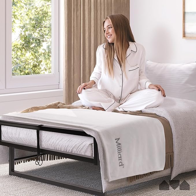 Milliard Deluxe Presidential Folding Bed with Mattress for Adults, Twin Size, Portable Foldable Bed with Bonus Pillow and Bla