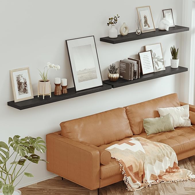 Vivelove 10" Deep Floating Shelves for Wall, 55in Long Shelf for Bathroom, Living Room, Kitchen, Farmhouse, Shelves for Room 