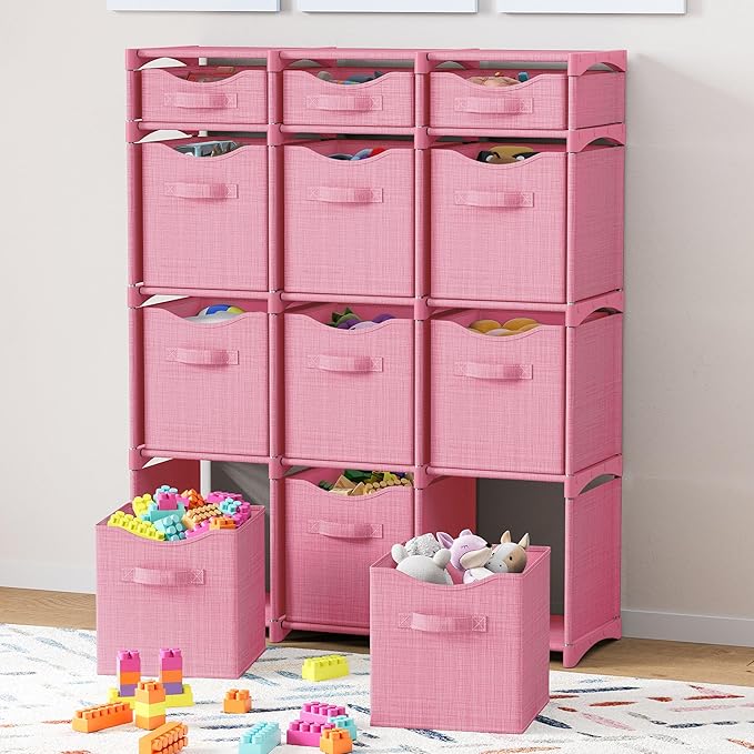 Cube Storage Organizer with Storage Bins Included - The Perfect Closet Organizers and Storage Solution. Includes 12 Storage C