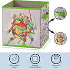 Teenage Mutant Ninja Turtles: Mutant Mayhem Storage Cubes – Set of 2 Collapsible Fabric Bins, 10x10 Inch - Kids Toy Organizer