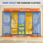 Raybee 88.2" W Clothes Rack Heavy Duty Clothing Racks for Hanging Clothes Extra Wide Portable Closet Loads 1200LBS Freestandi