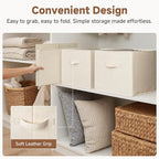 StorageWorks Closet Organizers and Storage Bins, Shelf Baskets for Clothes Storage, Fabric Storage Bins for Organization, Bei
