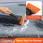 Ice Scraper for Car Windshield, 5 inches Wide TPU Blade, Frost Remover with Ergonomic Foam Grip for SUV Truck Glass Window (Orange)