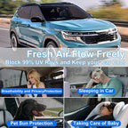 Front Side Half Window Shade Foldable Custom Fit for Kia Seltos 2019-2024 Car Window Shades for Side Window Sun Shade UV Protection Heat Insulation for Camping Sleeping 6PCS