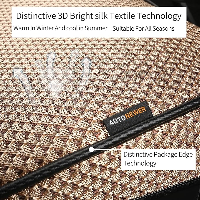 Auto Newer Breathable Universal Four Seasons Car Seat Covers, Luxury Car Seat Cushion，Protectors for Front Seat Bottoms,Compa