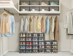 SIMPDIY Shoe Storage, 12 Pack Shoe Organizer for Closet, Shoe Boxes Clear Plastic Stackable Shoe Containers with Lids for Siz