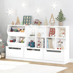 UTEX Kids Bookshelf and Toy Storage Organizer, Toddlers Bookcase with Cubbies, Adjustable Wood Shelf with Drawer for Bedroom,