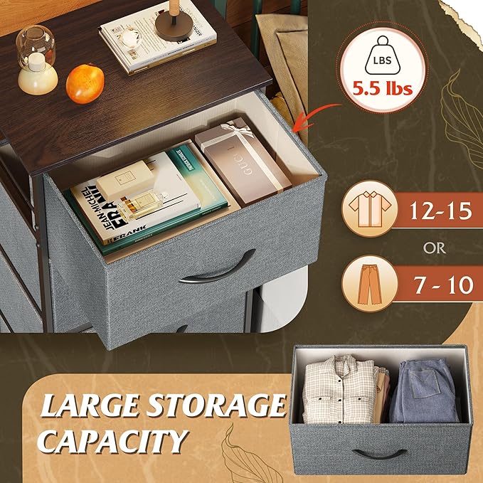 WLIVE Dresser with 4 Drawers, Storage Tower, Organizer Unit, Fabric Dresser for Bedroom, Hallway, Entryway, Closets, Sturdy S