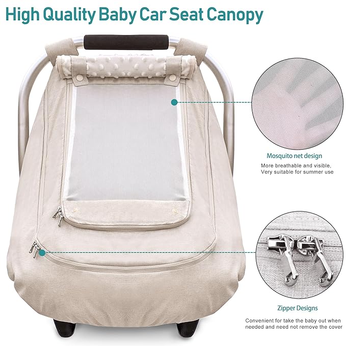 Waterproof Baby Car Seat Cover，YVMVDV Patented Cold Weather Carseat Cover for Babies,Infant Car Seat Cover Canopy for Boy Gir