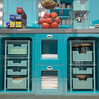 Simple Houseware Stackable 2 Tier Sliding Basket Organizer Drawer, Turquoise