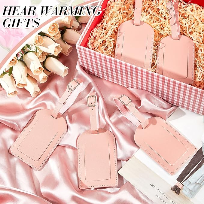Dunzy 30 Pieces Leather Luggage Tag Women Identifiers Travel Suitcase Tags for Luggage Travel Backpack Bag Wedding Favors Wom
