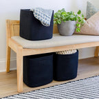 NaturalCozy Storage Cubes 11 Inch Cotton Rope Woven Baskets for Organizing, 3-Pack | Cube Storage Bin | Square Storage Basket
