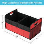 Simple Deluxe Trunk Organizer for Car/SUV/Truck, Collapsible 2 Compartment Automotive Storage Box, 600D Waterproof Oxford Polye