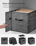 SONGMICS Storage Cubes, 11.8 x 11.8 x 11.8 Inches Non-Woven Fabric Bins with Double Handles, Set of 8, Closet Organizers for 