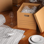 Amazon Basics Moving and Storage Boxes with Handles and Lift-Off Lids, Medium, 19" x 14.5" x 15.5", Brown, 10-Pack
