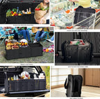 Trunk Organizer, 95L Capacity SUV Trunk Organizer with Cooler, 3 Compartments Heavy Duty Collapsible Car Storage Organizer