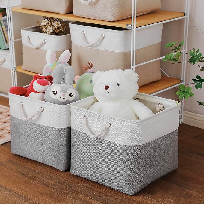 13×15×13 Inch Storage Cubes,6 Pack Cube Storage Bins for Shelves,Fabric Collapsible Storage Bins with Handles, Foldable Stora