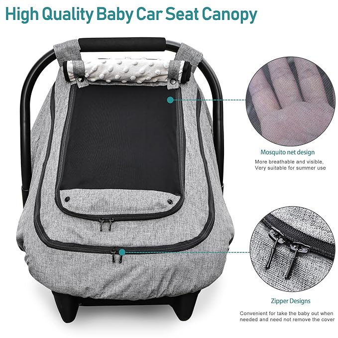 Waterproof Baby Car Seat Cover，YVMVDV Patented Cold Weather Carseat Cover for Babies,Infant Car Seat Cover Canopy for Boy Gir