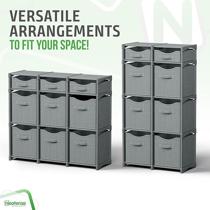 Cube Storage Organizer with Storage Bins Included - The Perfect Closet Organizers and Storage Solution. Includes 9 Storage Cu