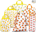 Compression Packing Cubes for Suitcases, 6 Set Cute Fruit Luggage Organizer, Lightweight Waterproof Expandable/Compression Ba