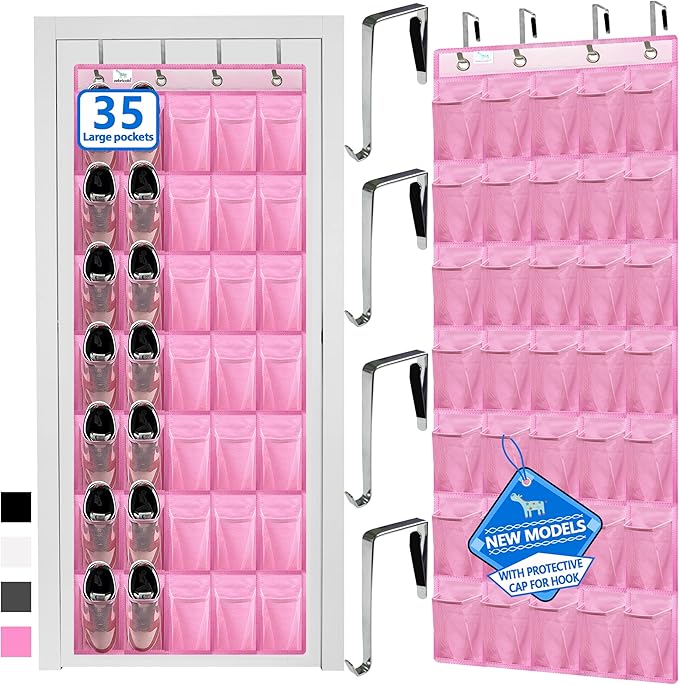 over the door shoe organizer,2025 upgraded,35 Huge pockets,over door shoe organizer,Store size 13 shoes,shoe organizer,Strong