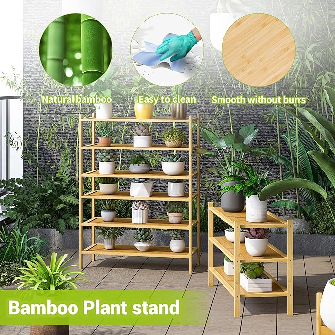 BMOSU 3-Tier Bamboo Shoe Rack Premium Stackable Shoe Shelf Storage Organizer for Hallway Closet Living Room Entryway Organize
