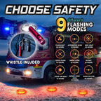 Marcala 4-Pack Rechargeable Emergency Lights For Vehicles | Largest 1200mAh Battery in the Market | Red Diode LED Road Flares