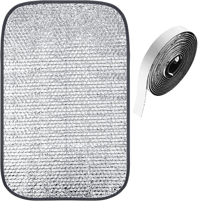 Frienda Rv Window Reflective Insulation Roll 16inch*2ft Double Aluminum Foil Heat Bubble Thermal Window Shade Door Cover Blackout for Garage Roof Travel Camper Skylight Shield
