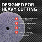 Malco Epic Purple Wool Heavy Duty Pad 6.25 inch – Orbital Polishing Pad for P1500 Sand Scratches/Use with Malco Epic Heavy-Duty Compound (109032) / Swirl-Free and Dust-Free Finish (840004)