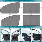 ZATOOTO Car Window Shades for Side Window Sun Shade for Car Window Magnetic Mesh Car Window Screen for Easy Installation Breathable UV Protection Universal for Most Car Perfect for Camping Travel Nap