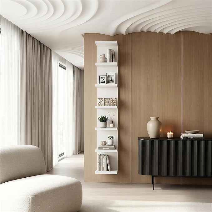 7 Tier Wall Shelf Unit & Lack Shelf, Versatile Floating Shelves for Wall, Bedroom Book Shelf, Vanity Display Shelves, Tall De