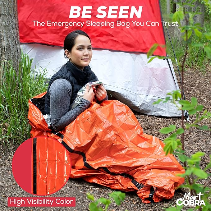 Emergency Sleeping Bag for Survival Gear and Supplies Life Bivy Sack Waterproof Mylar Emergency Blankets for Survival Kit Car