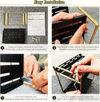 2-Tier Black and Gold Carbon Steel Bathroom Counter Organizer - Skincare Cosmetic Display Tray for Perfume, Makeup, Bathroom,