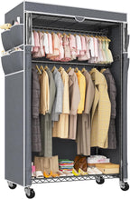 Raybee Rolling Clothes Rack with Cover Clothing Racks for Hanging Clothes Heavy Duty Portable Closet with Wheels Garment Rack
