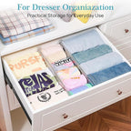 Vtopmart 12 Pack 4" Regular Upgrade Drawer Dividers for Clothes, 12.8"-22.3" Expandable Dresser Drawer Organizer, Clear Plast