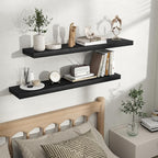 Fun Memories Floating Shelves for Wall, Rustic Wood Wall Mounted Shelves for Bathroom, Bedroom, Living Room & Kitchen, Storag