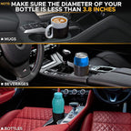 EcoNour Car Cup Holder Expander | Fits 32/40 oz Hydro Flasks, Yeti, Nalgene & Large Bottles up to 3.8" | Universal Cup Adapte