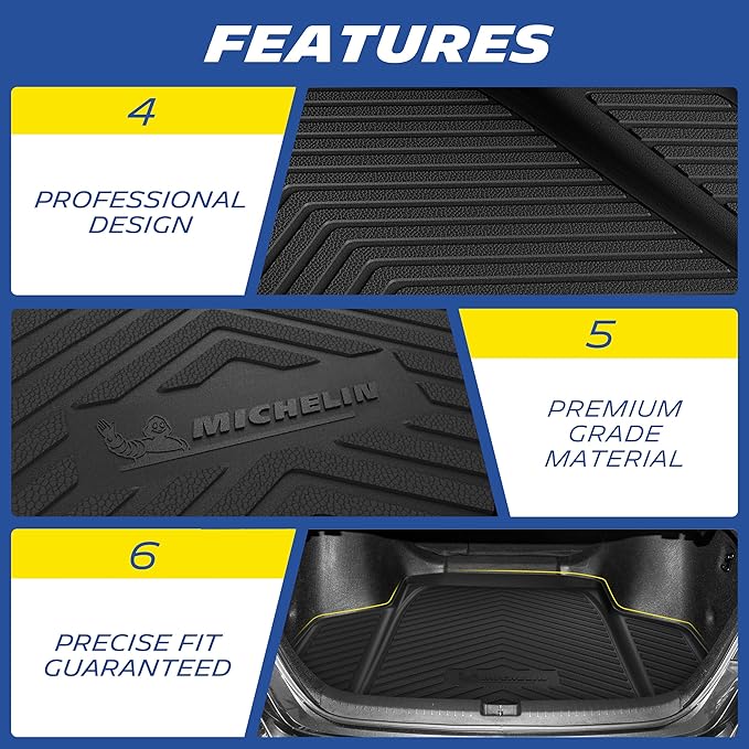 Michelin Premier Series Trunk Liner for 2024-2026 Tesla Model 3 Highland, All-Weather Trunk Mat, Custom Fit, Durable TPE, Cargo Mat, Non-Slip Cargo Liner