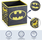 Batman Collapsible Storage Cubes – Set of 2 Foldable Fabric Bins for Kids – Organizer Boxes with Iconic Logo – Closet & Toy S