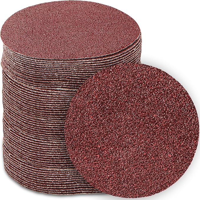 130 PCS 3 Inch Sanding Discs Hook and Loop, MAPRIAL 60 Grit Course Sandpaper Attachment for Drill Sander Grinder Rotary Tools, Wood Furniture, Woodworking, Metal Polishing