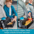 High Road CarHop Jr - Car Organizer with Cup Holders and Storage or Eating Tray for Car - Front Seat Organizer for Drivers and Back Seat Organizer for Kids and Adults