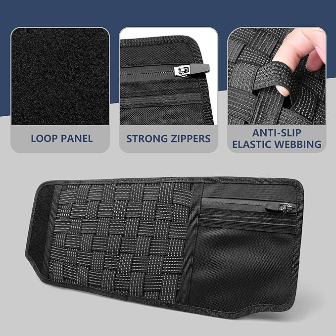 Visor Organizer Sun Visor Molle Panel for Bronco, Tactical Sun Visor Organizer Molle Webbing For Ford Bronco Accessories 2021-2025 Visor Storage Holder Pouch,2 Pack,Fit Driver Passenger Side