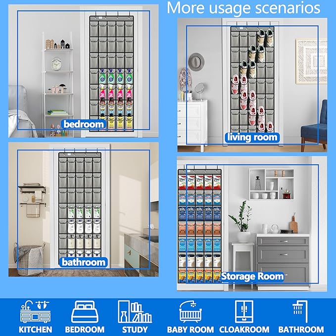 over the door shoe organizer,2025 upgraded,shoe organizer,35 Huge pockets,over door shoe organizer,Store size 13 shoes,shoe o