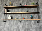 Floating Shelves 70 inch Wall Bookshelf Industrial Pipe Shelving Shelves Real Wood Planks Rustic Wall Shelves Hanging Bookshe