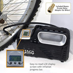 JACO SmartPro 2.0 AC/DC Digital Tire Inflator Pump - Automatic Portable Air Compressor (12V DC, 110-120V AC)