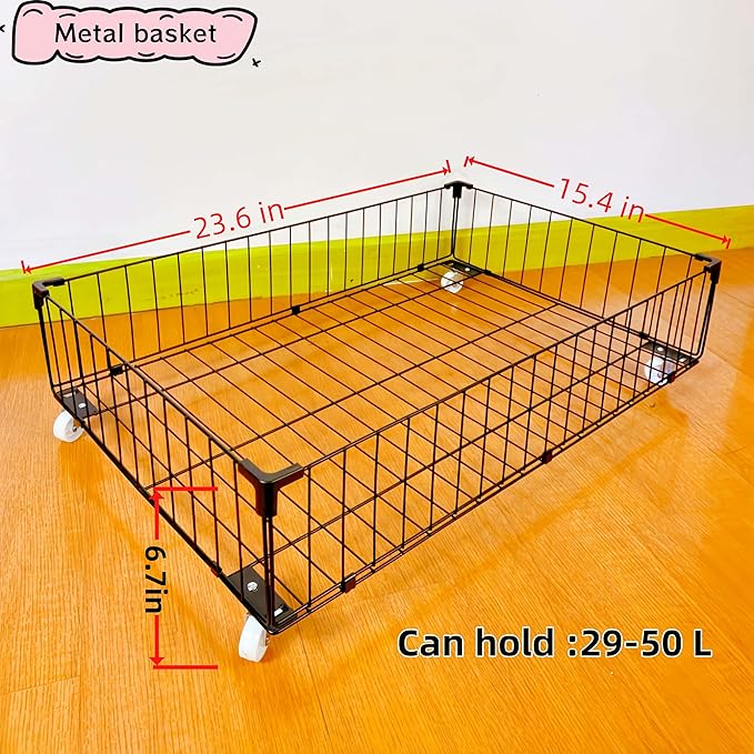 4 Pack Larger Under Bed Storage With Wheels,Rolling Under Bed Drawer,Under Bed Shoes Storage,Open Design, Large capacity,Suit
