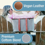 CleverMade Collapsible LUXE Tote - Reusable Grocery Shopping Storage Bag Organizer w/Handles Reinforced Bottom