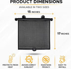 EcoNour Car Window Shades (4 Pack) | Retractable Roller Sunshade for Kids | Baby Window Shades for Offers Impeccable Sun Protection | Curtain Shades for Privacy Blackout | 15"x17"